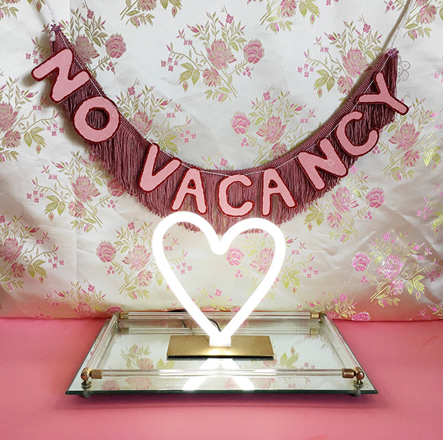 No Vacancy Fringe Banner by FUN CULT - neon sign inspired banner